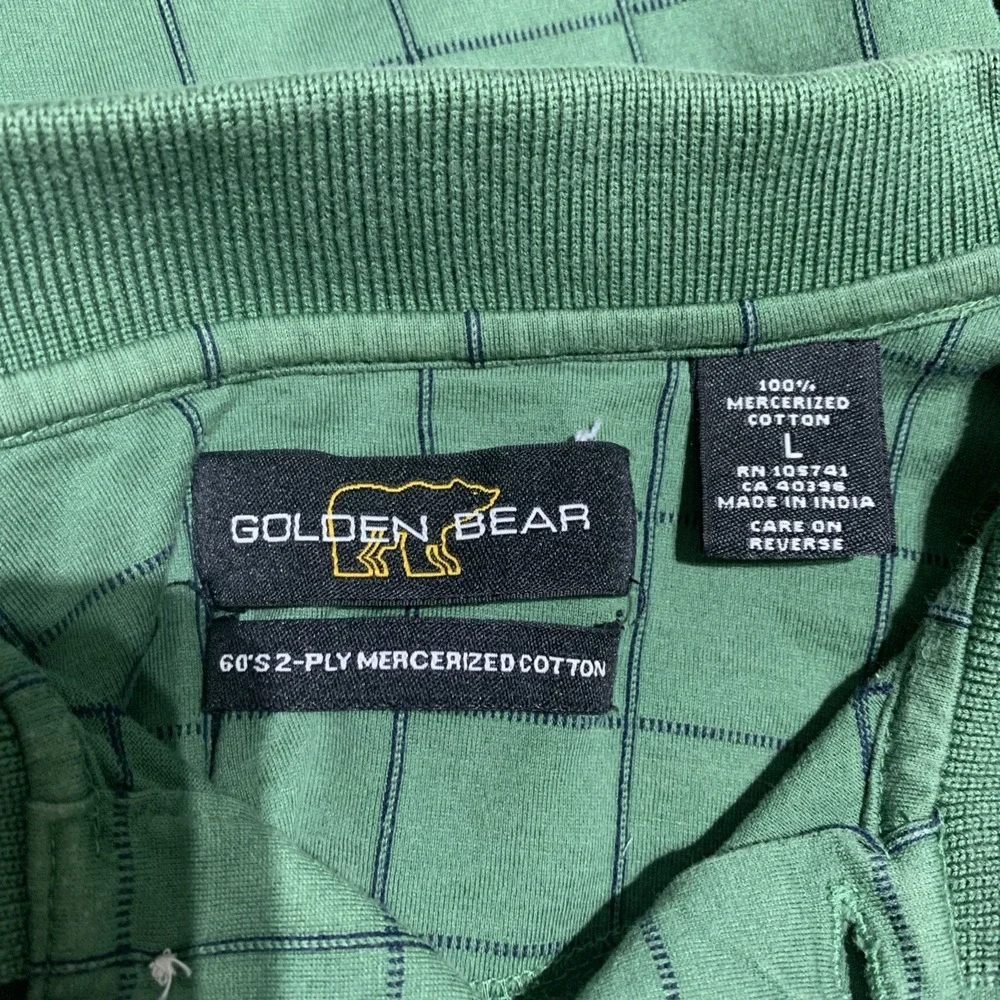 Jack Nicklaus‎ Golden Bear Mens Polo Shirt Golf Performance Checkered Sz L
